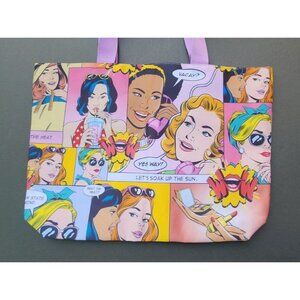 Estee Lauder Tote Comic Theme Beach Shopper Bag Large 12x17 Cartoon Purse